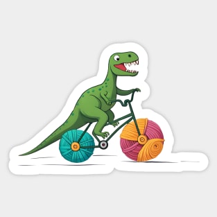 Dinosaur Yarn Bike Sticker